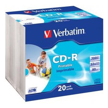 Verbatim CD-R 700MB 52x, Printable, spindle, 25ks (43439)