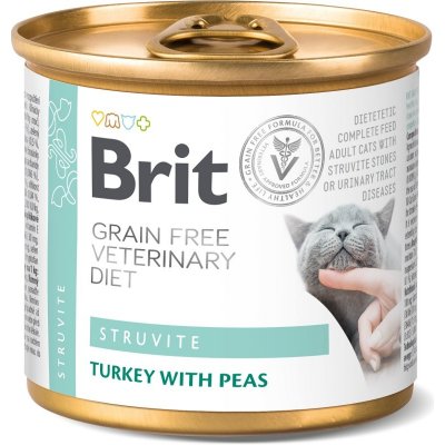 Brit Veterinary Diets Cat GF Struvite Turkey with Peas 0,2 kg – Zboží Mobilmania