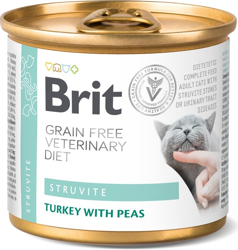 Brit Veterinary Diets Cat GF Struvite Turkey with Peas 0,2 kg