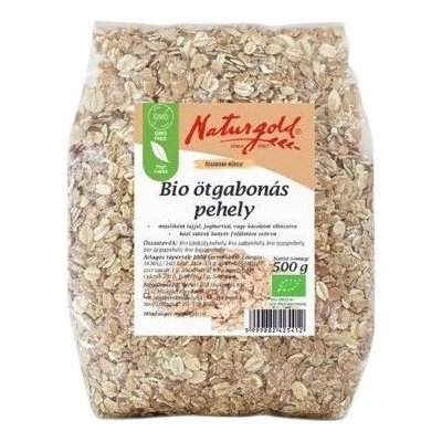 Naturgold Bio pětizrnné vločky pšeničné špaldové ovesné ječné a žitné 500 g – Zboží Dáma
