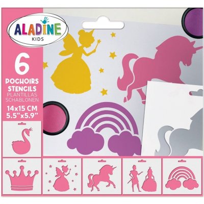 Aladine Šablony 15x12,5 cm 6 ks Princezny – Zboží Mobilmania