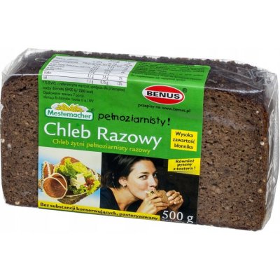 Benus Celozrnný žitný chléb 500 g – Zboží Dáma