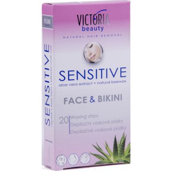 Victoria Beauty Sensitive depilační voskové pásky na tělo a nohy 20 ks