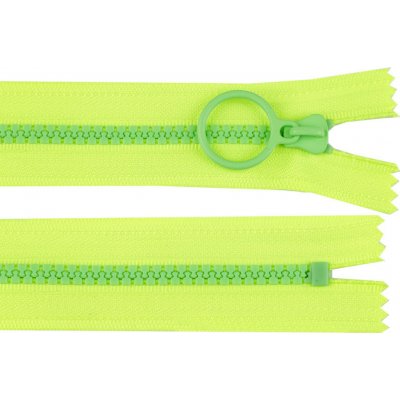 Kostěný zip barevný No 5 délka 25 cm s ozdobným jezdcem - žlutozelená/zelená – Hledejceny.cz