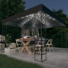 Zahradní stan a altán vidaXL Zahradní stan se světelným řetězem LED 3x3 m antracitový