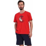 Pánské pyžamo s krátkým rukávem a kraťasy a plechovka STAY COOL 1P1928 červená – Hledejceny.cz