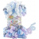 Alize příze Puffy color 6524 fialová, modrá, šedá, bílá – Zboží Dáma