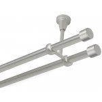 OK-GarnýžeCZ Garnýž kovová dvouřadá 16mm Pullo double satina 160 cm do stropu / na tunýlek - bez kroužků – Sleviste.cz