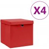 Úložný box Zahrada XL Úložné boxy s víky 4 ks 28 x 28 x 28 cm červené