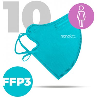Nanolab bezpečný nano respirátor FFP3 dámský modrý 10 ks – Zboží Dáma