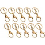Kroužky na klíče s řetízkem a karabinou zlatá barva – Zboží Mobilmania