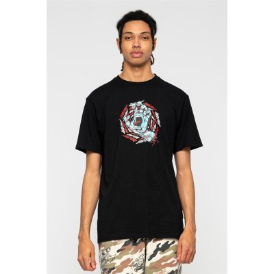 Triko Santa Cruz Spiral Strip Hand T-Shirt Black BLACK