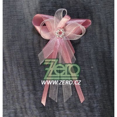 Vonička (vývazek) svatební - tm. starorůžová s perlovým květem – Zboží Dáma