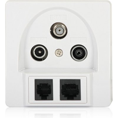 Zásuvka účastnická TV/R/SAT/RJ-45/RJ-11 - koncová – Hledejceny.cz