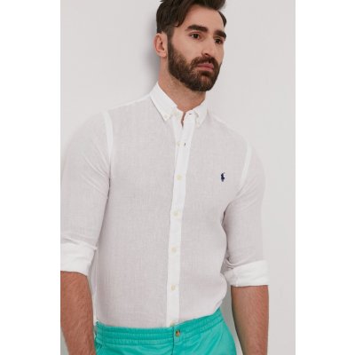 Polo Ralph Lauren pánská košile slim s límečkem button-down 710829443002 bílá – Zboží Mobilmania