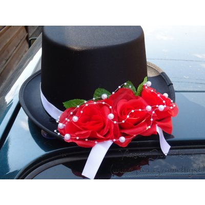 Cylindr černý - červené růže – Sleviste.cz