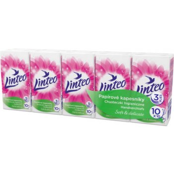 Linteo Soft & Delicate papírové kapesníčky 3-vrstvé 10 x 10 ks