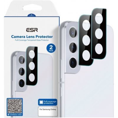 ESR 2-PACK tvrzené sklo čočky fotoaparátu pro Galaxy S22 / S22+ PLUS černé A2-25023 – Zboží Živě