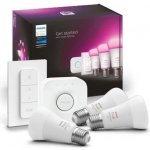 Philips Hue Bluetooth LED White and Color Ambiance set 3ks žárovek plus Hue Bridge můstek plus Hue Switch 8719514291355 E27 A60 9W 1100lm 2000-6500K RGB stmívatelné – Sleviste.cz