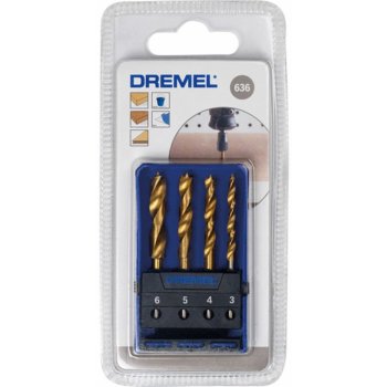 Dremel 636 sada vrtáků do dřeva s TiN povlakem, 3-4-5-6mm 4ks 26150636JA