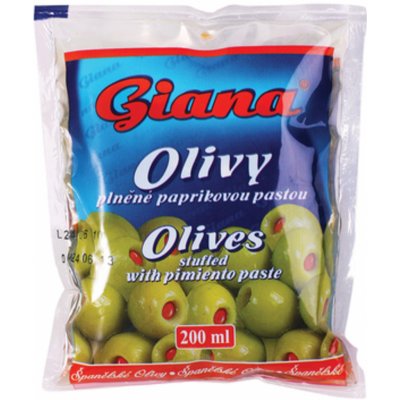 Giana Olivy zelené plněné papričkou 195 g – Zbozi.Blesk.cz