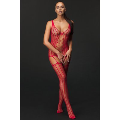 E-line Bodystocking Saron červená – Zboží Dáma