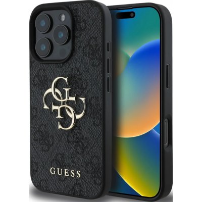 Guess PU 4G Metal Logo Zadní pro iPhone 16 Pro Max Grey – Zboží Mobilmania