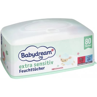 Babydream Vlhčené ubrousky extra sensitive box 80 ks – Zboží Dáma