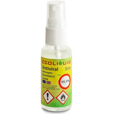 Ecoliquid Antiviral dezinfekce na ruce sprej pomeranč + hřebíček 30 ml