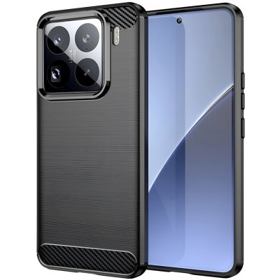 Techsuit Carbon Silicone pouzdro pro Xiaomi 15 Pro – černé Black – Zboží Živě