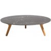 Zahradní stůl Manutti Nízký stůl Torsa, kulatý 100x24 cm, rám teak scuro - mořený černý teak, deska keramika 12 mm, dekor perla