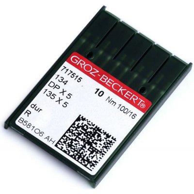 Strojové jehly do průmyslových strojů Groz - Beckert 70; 80; 90; 100 Varianta: 4 (100) nikl, Balení: 1 krab. – Zboží Dáma