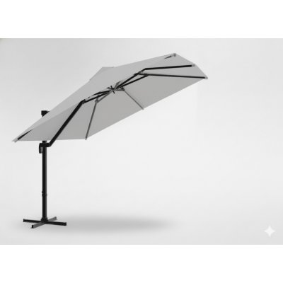 Garden Line ZAHRADNÍ SLUNEČNÍK ROMA 3 x 4 M ŠEDÝ S KRYTEM – Sleviste.cz