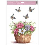 Anděl Přerov Okenní fólie malované velikonoční košíky s glitry 30 x 42 cm – Zbozi.Blesk.cz