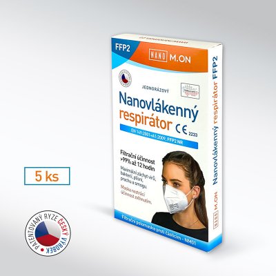 Nano M.ON antivirový nanorespirátor FFP2 Univerzální bílá 5 ks – Zboží Dáma