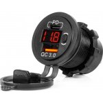 Nabíječka do auta USB + USB-C se spínačem a voltmetrem QC3.0 12/24V vodotěsná AMiO-04222, , , – Sleviste.cz