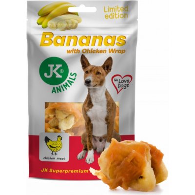 JK ANIMALS kuřecí wrap s banánem masový pamlsek 80 g – Zboží Mobilmania