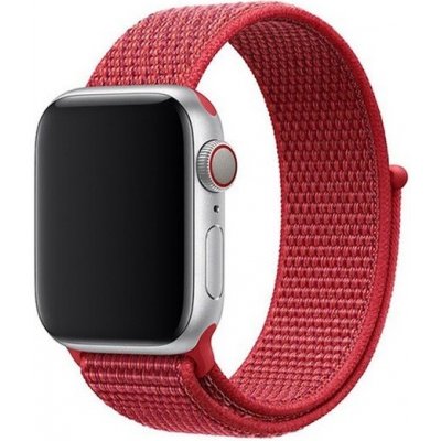 AW Nylonový řemínek na Apple Watch na suchý zip - Červený Šířka uchycení řemínku: 38/40/41mm Červený IR-AWNL004 – Zboží Mobilmania