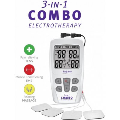 Body Clock 3-in-1 Combo elektroterapeutický přístroj s 22 programy Tens EMS masáž – Hledejceny.cz