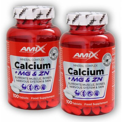 Amix 2x Calcium + Magnesium + Zinek 100 tablet – Hledejceny.cz