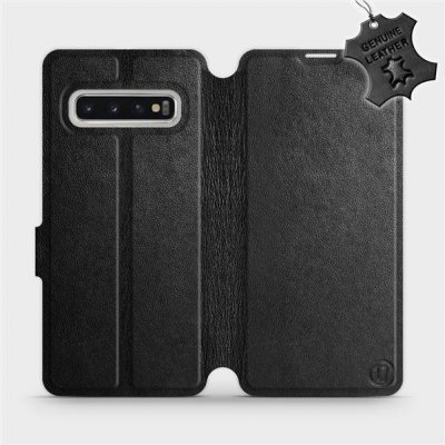 Pouzdro Mobiwear Flip Samsung Galaxy S10 - Černé - kožené - L_BLS Black Leather