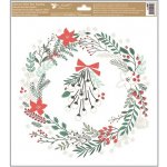 Anděl Přerov Okenní fólie barevné vánoční věnce s glitry 30 x 33,5 cm – Hledejceny.cz