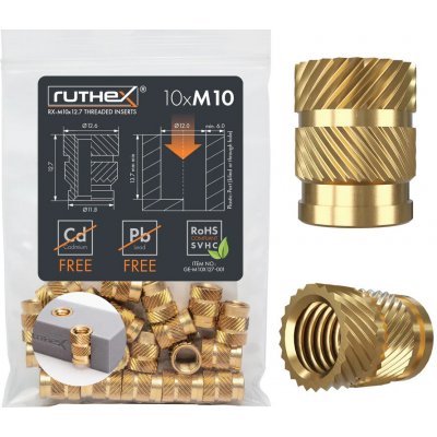 Ruthex M10 závitová vložka - 10ks – Hledejceny.cz