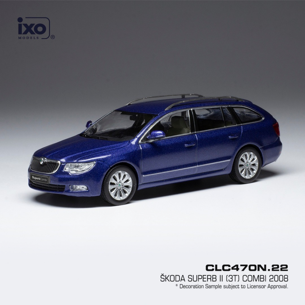 IXO Škoda Superb II Combi 2008 Modrá 1:43