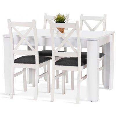 FRONTI Jídelní sestava INTER 4 židle bílá – Zboží Dáma