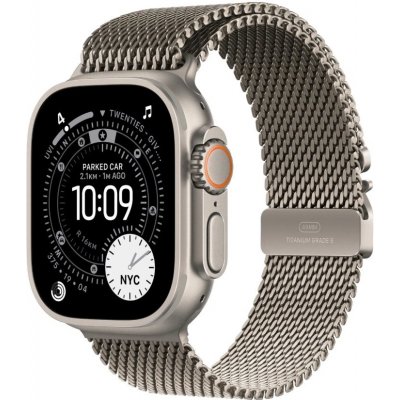 Apple Watch Ultra 3 (2025) 49mm Přírodní titan s přírodně titanovým milánským tahem M MEWY4QC/A – Zboží Živě