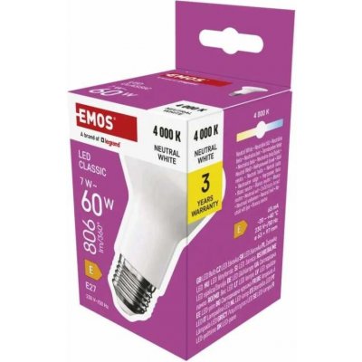 Emos LED žárovka R63 7W (60 W) Classic E27 neutrální bílá 806 lm – Hledejceny.cz