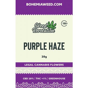 Weed Revolution Purple Haze Greenhouse CBD 20% THC 1% 20 g