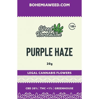 Weed Revolution Purple Haze Greenhouse CBD 20% THC 1% 20 g – Hledejceny.cz