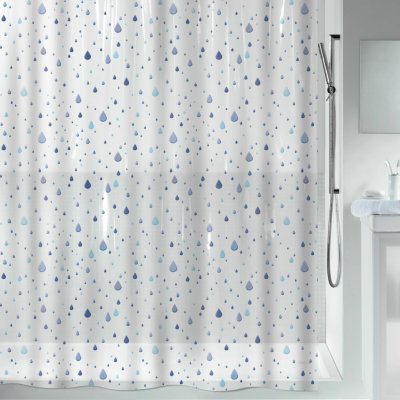 Spirella WATERDROP kapky bílo-modrý 180 x 200 cm – Hledejceny.cz